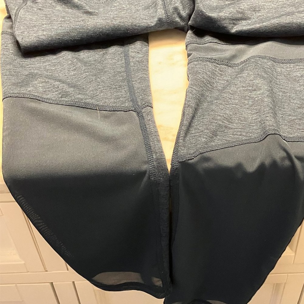 Gaiam Yoga Pants Sz Medium Blue/Dark Turquoise Stretch Leggings Mesh Panels - Picture 5 of 6